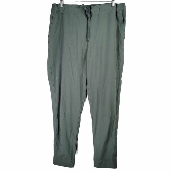 Eddie Bauer Jogger Pants Womens Size L Green Pocket Drawstring Ankle Length - Picture 2 of 9